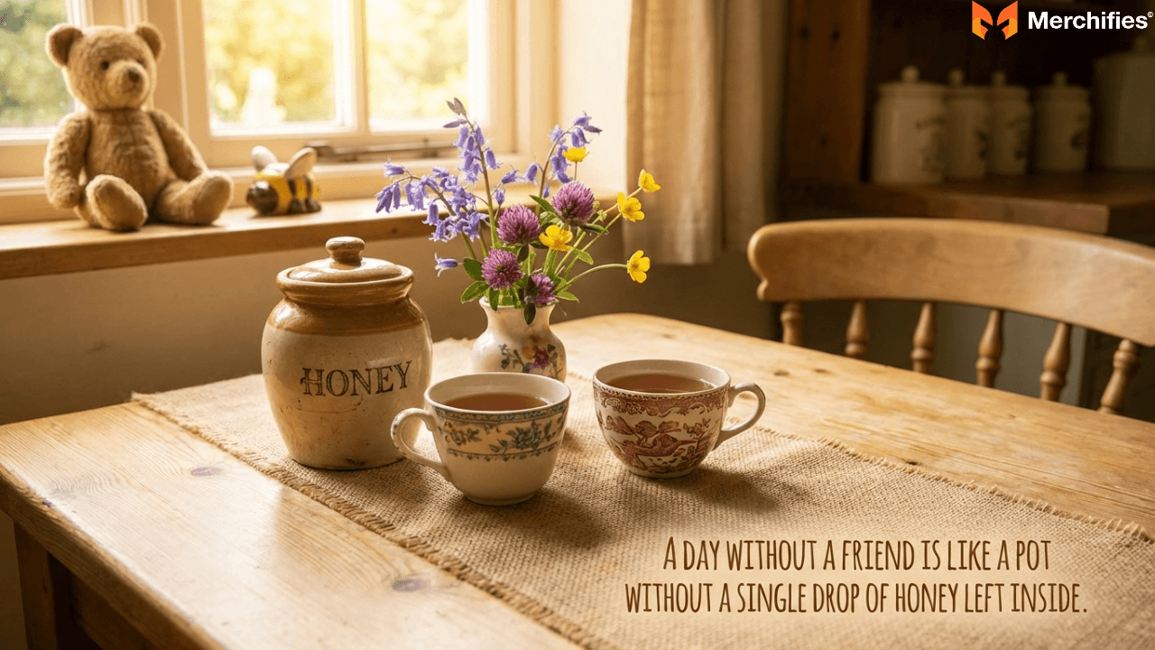 A Day Without a Friend is Like a Pot Without a Single Drop of Honey Left Inside.