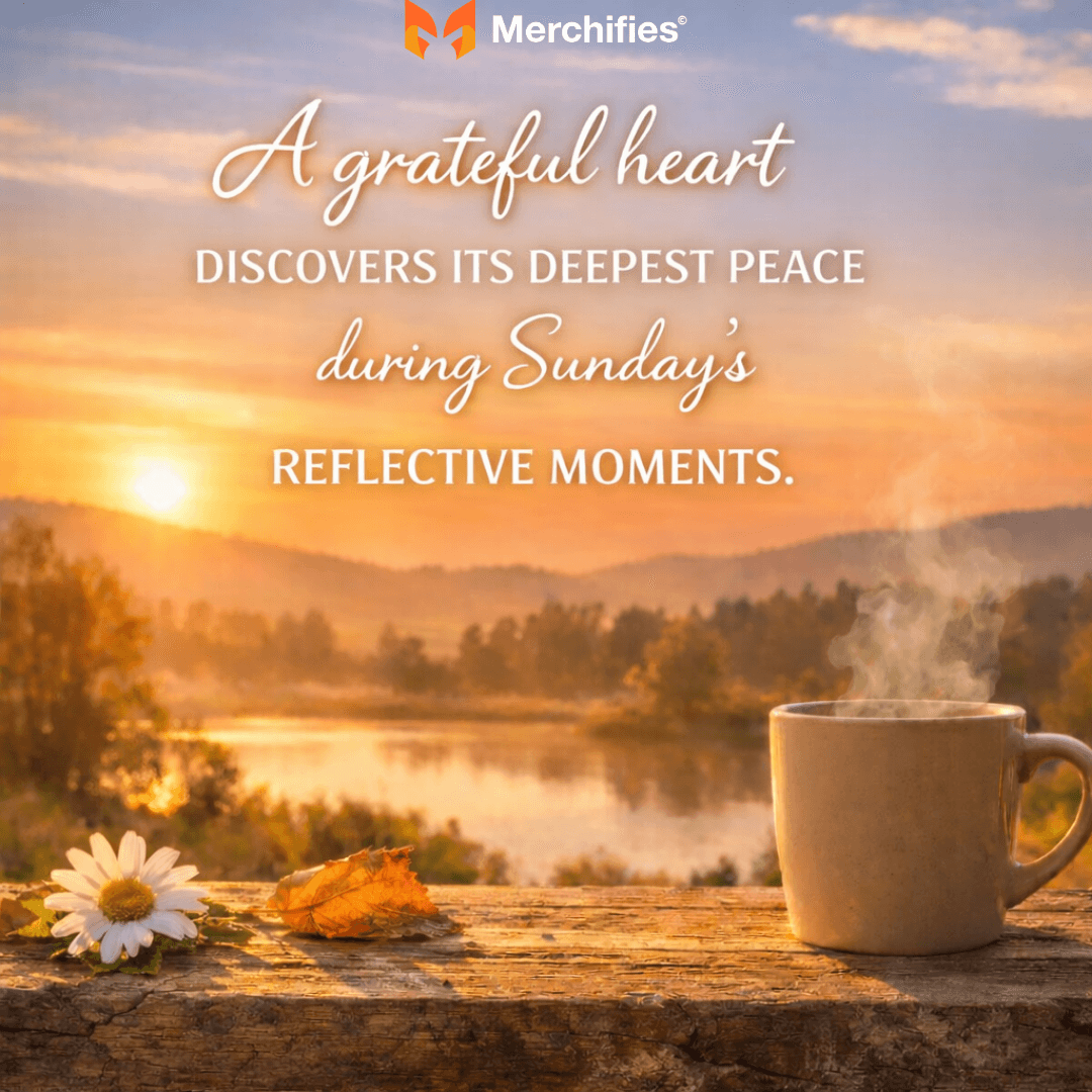 A grateful heart discovers its deepest peace during Sunday's reflective moments.