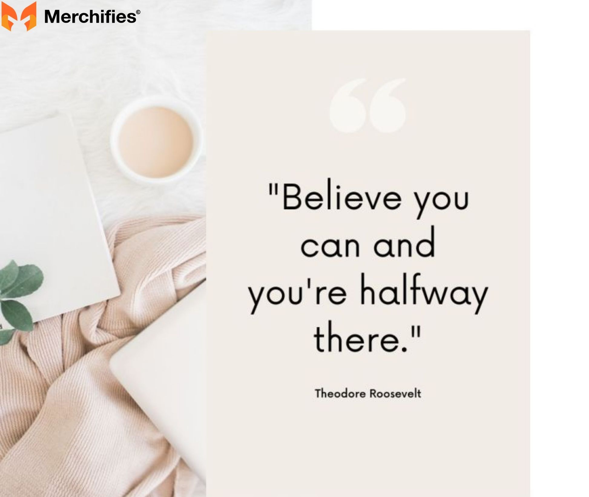 Believe you can and you're halfway there. – Theodore Roosevelt