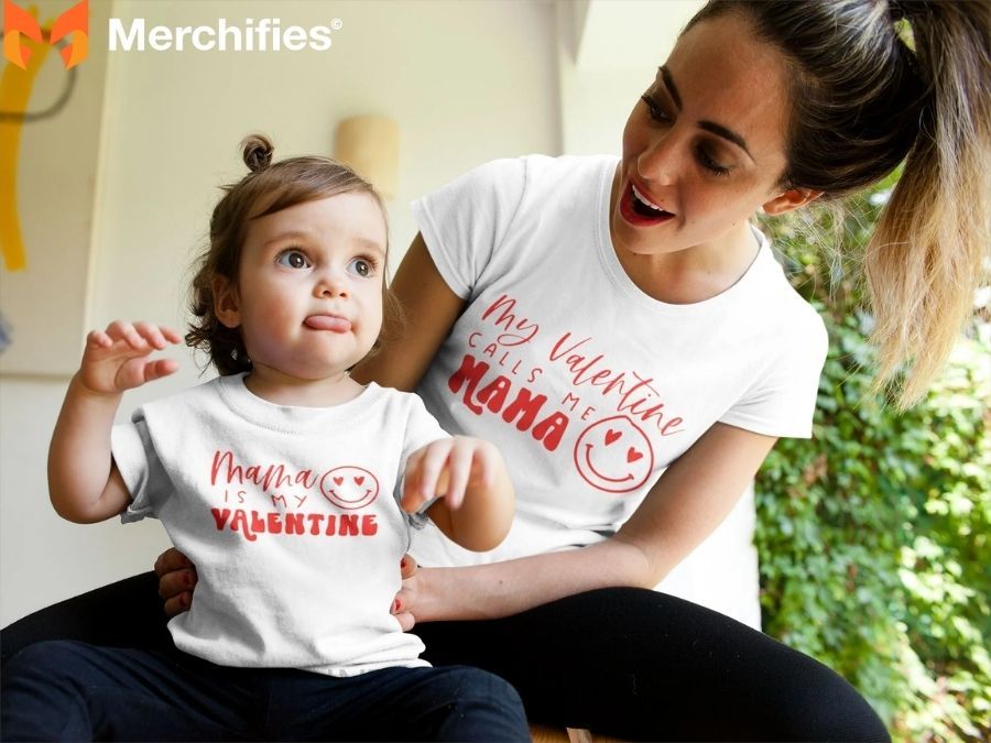 Celebrate love with matching Valentine shirts for the whole family.