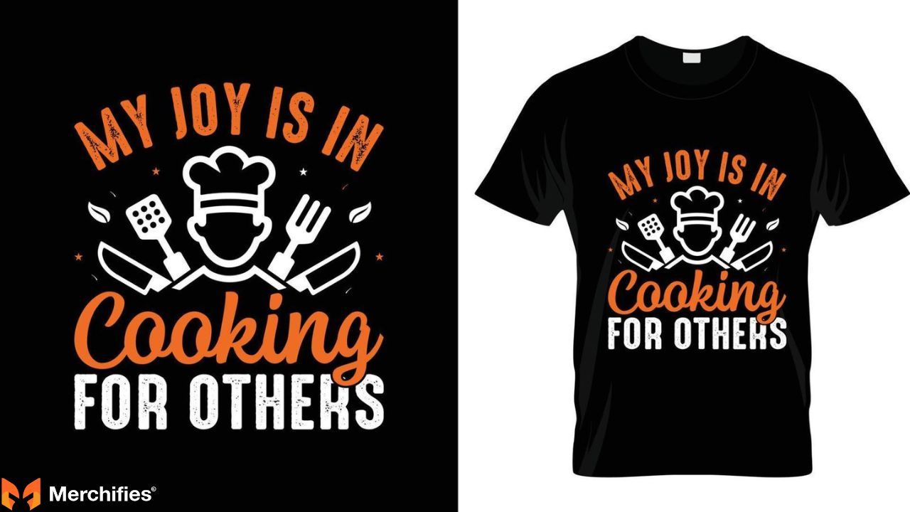 Chef T-shirt design ideas using creative icons.