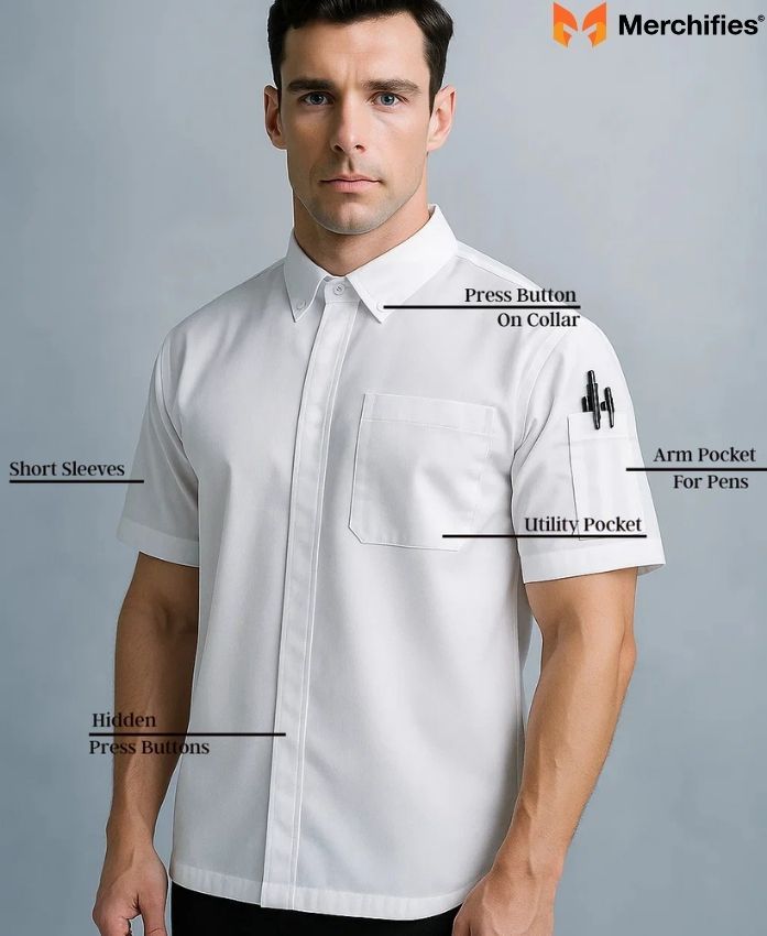 Chef-approved shirts made to handle heat, movement, and long shifts.
