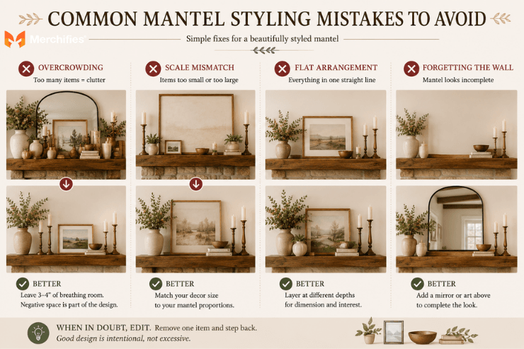 Common Mantel Styling Mistakes to Avoid