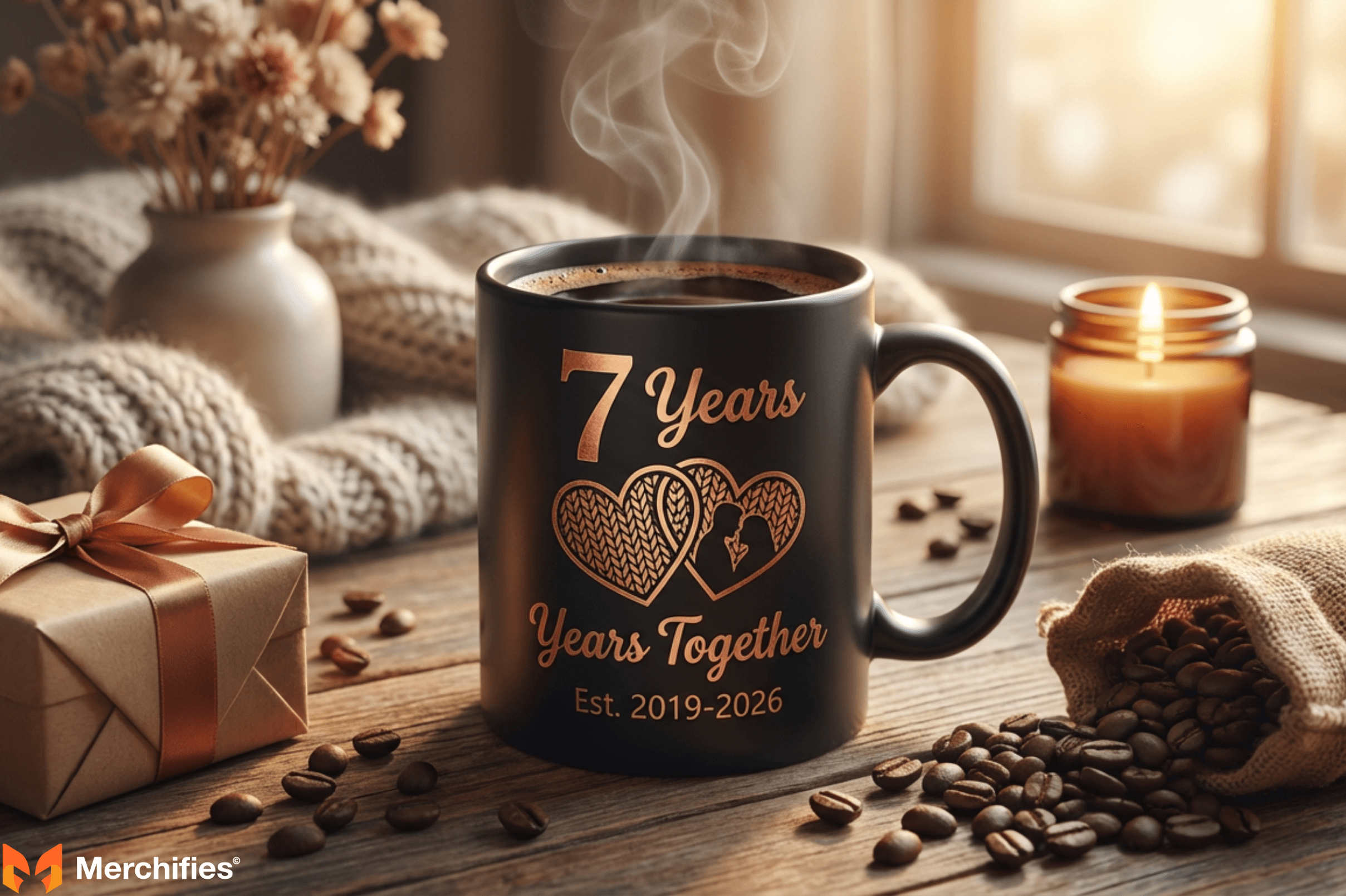  Custom 7th anniversary coffee mug gift for husband