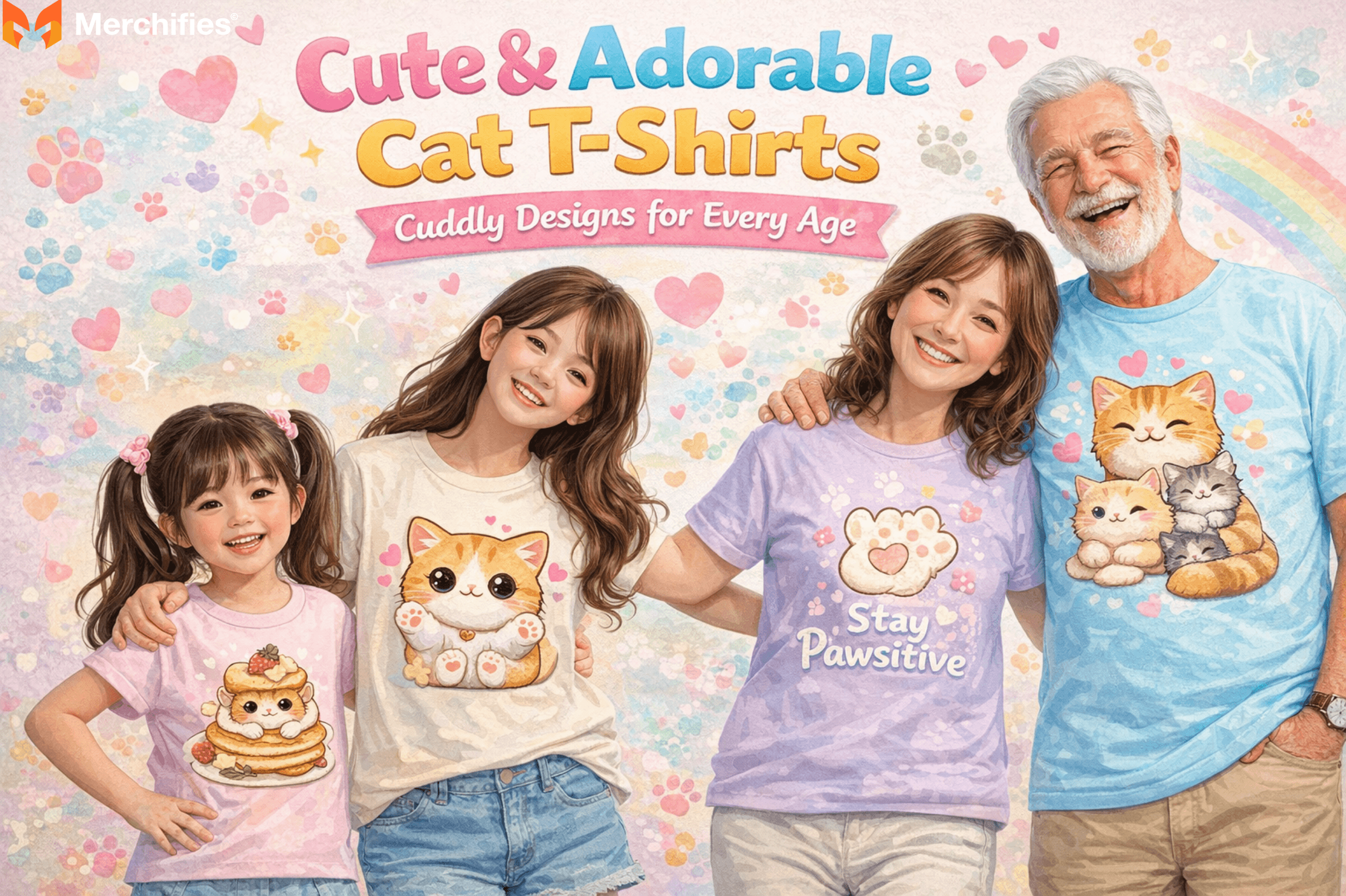 Cute & Adorable Cat T-Shirts Cuddly Designs for Every Age