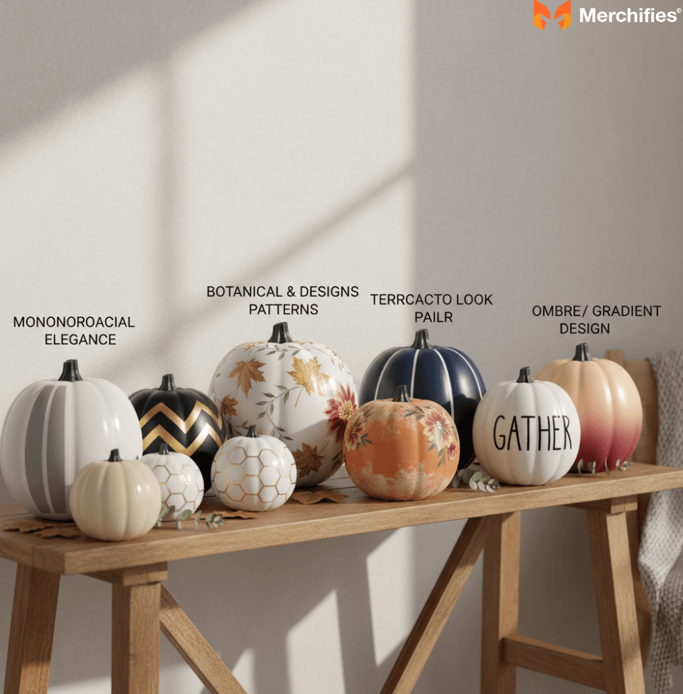 Elegant & Modern Fall Decor Pumpkin Design Painting Ideas