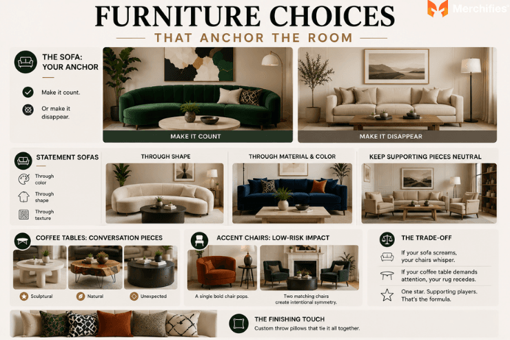 Furniture Choices That Anchor the Room