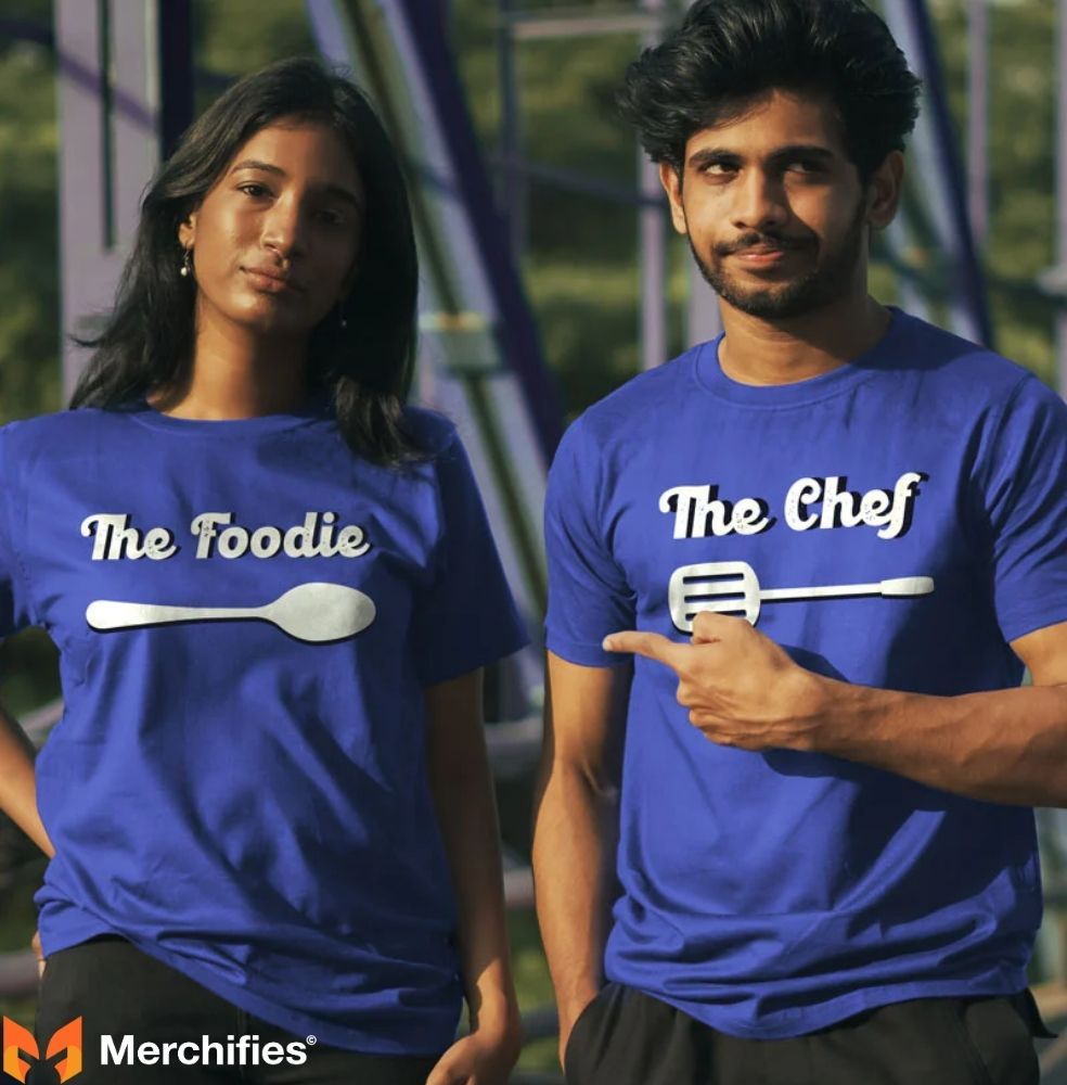 His and hers chef shirts — perfect for cooking duos and foodie lovers.