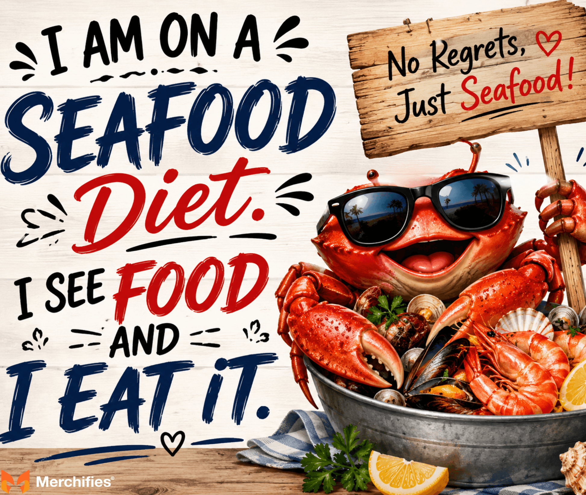 I am on a seafood diet. I see food and I eat it.