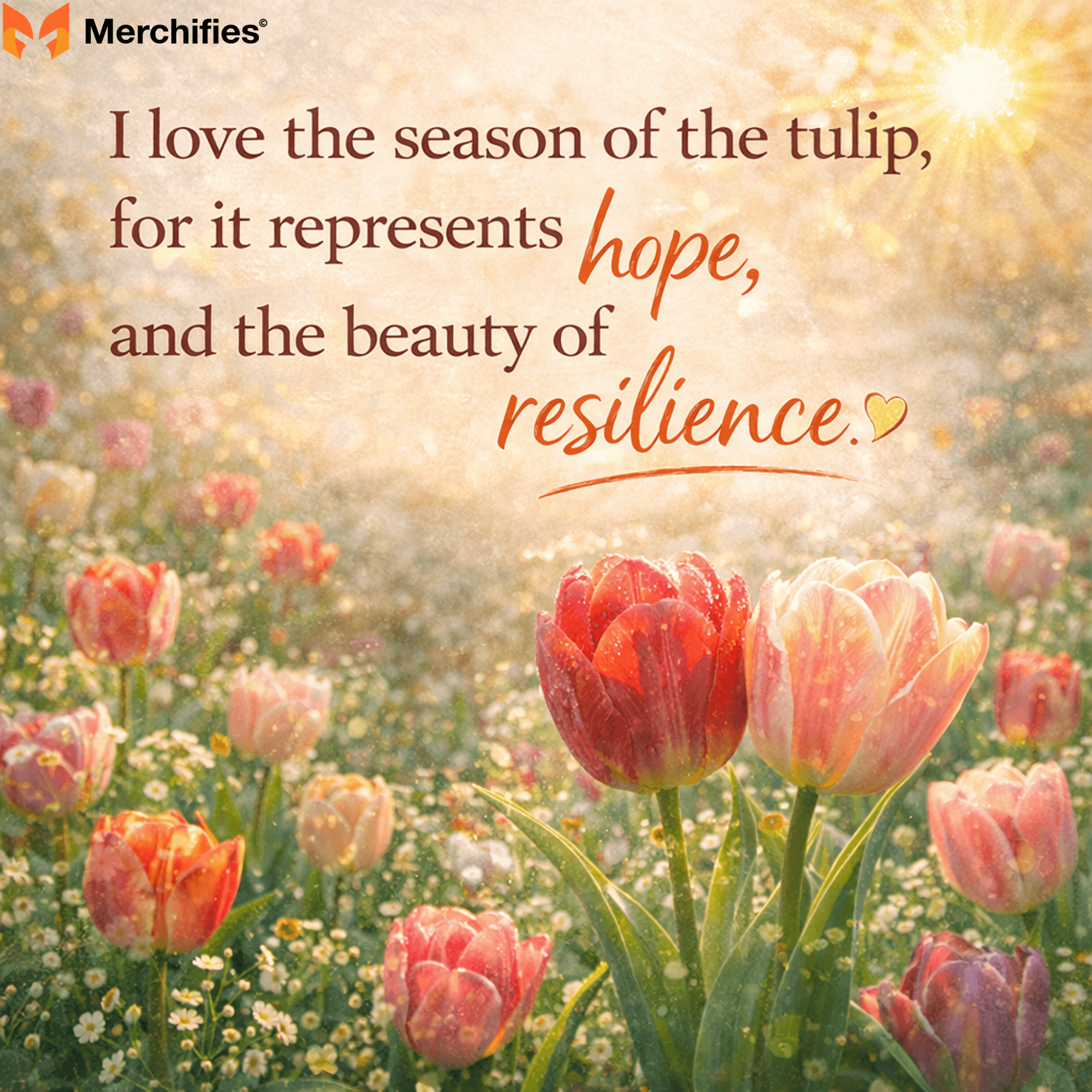 I love the season of the tulip, for it represents hope, and the beauty of resilience.
