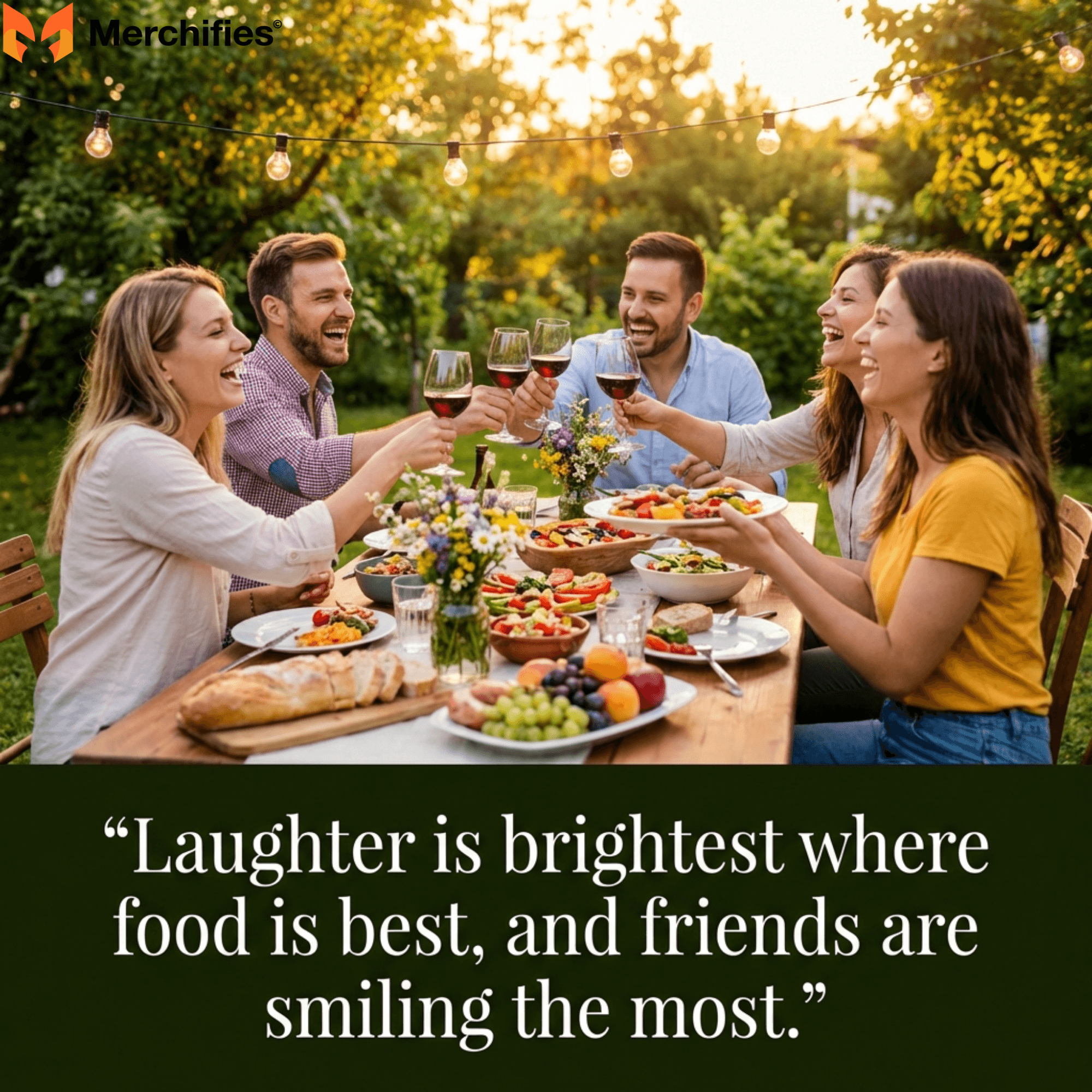 Laughter is brightest where food is best, and friends are smiling the most.