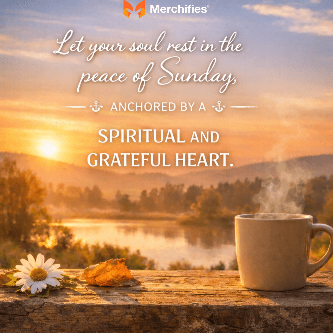 Let your soul rest in the peace of Sunday, anchored by a spiritual and grateful heart.