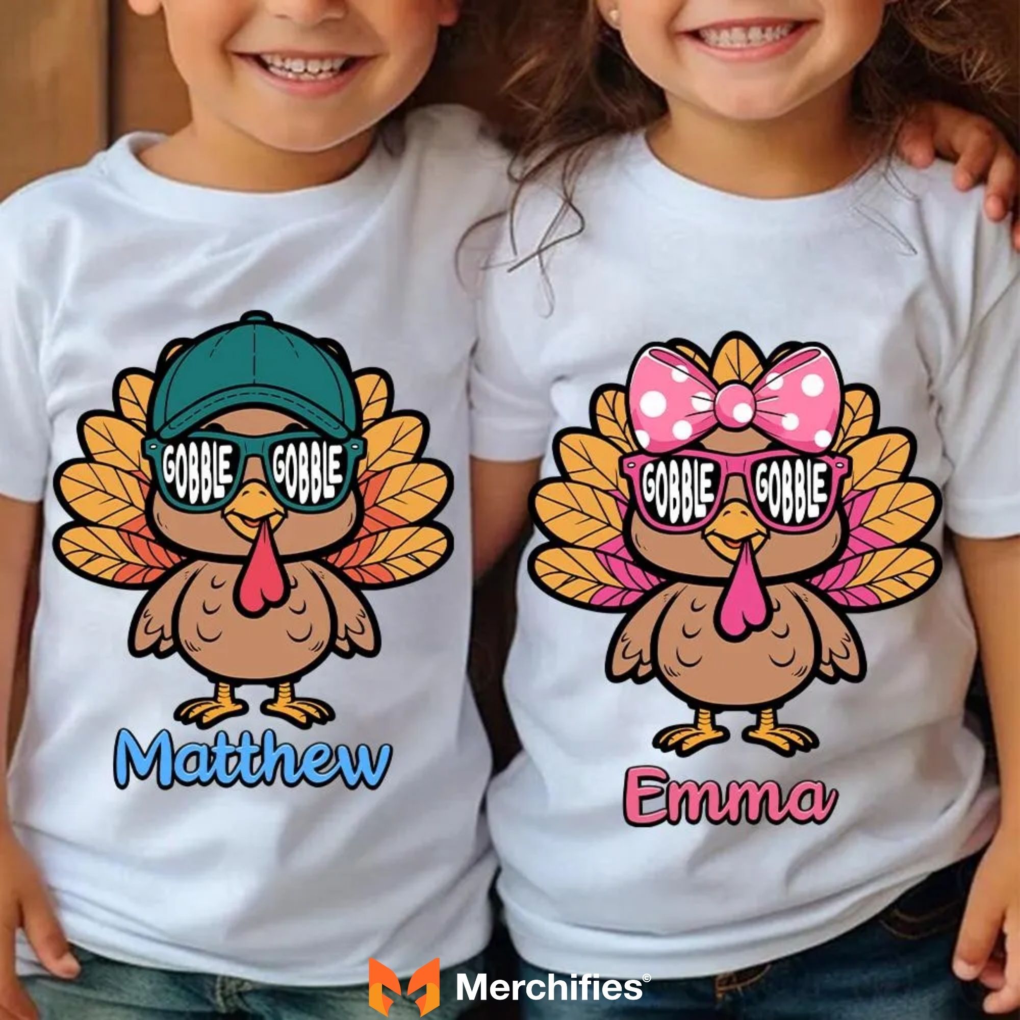 Little Turkeys, Big Fun Kids' Thanksgiving Shirt Design Ideas