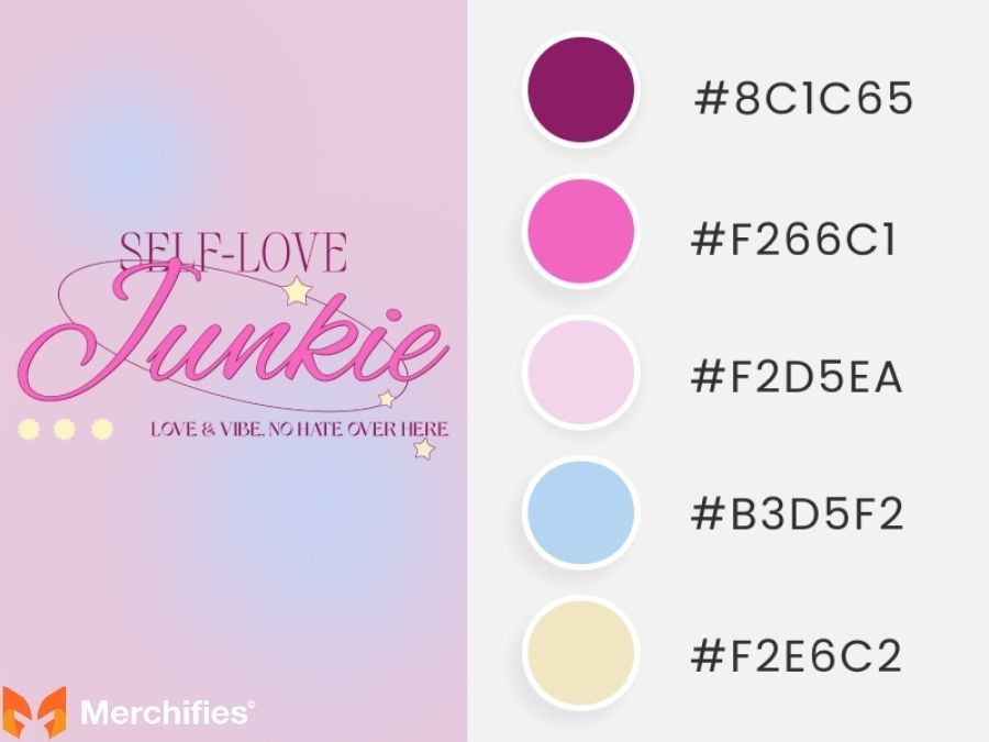 Love-themed typography and color inspiration for Valentine designs.
