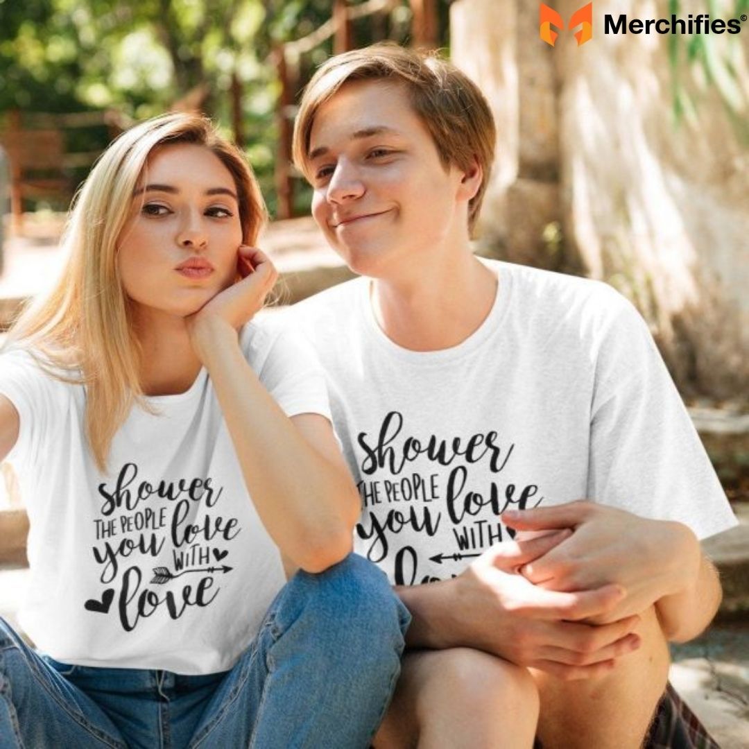 Matching Valentine shirts that make the perfect couple’s gift.
