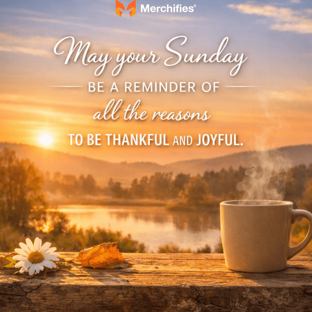 May your Sunday be a reminder of all the reasons to be thankful and joyful.
