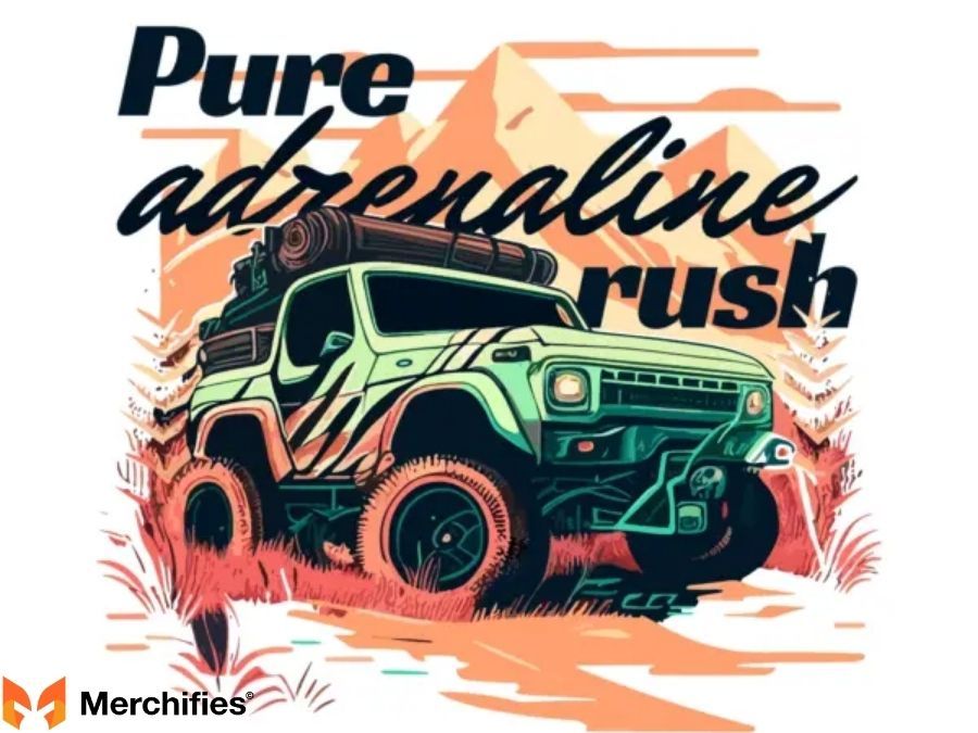 Mixed Media Road Collage Truck Shirt Design