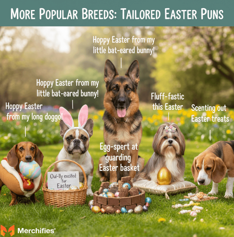 More Popular Breeds Tailored Easter Puns