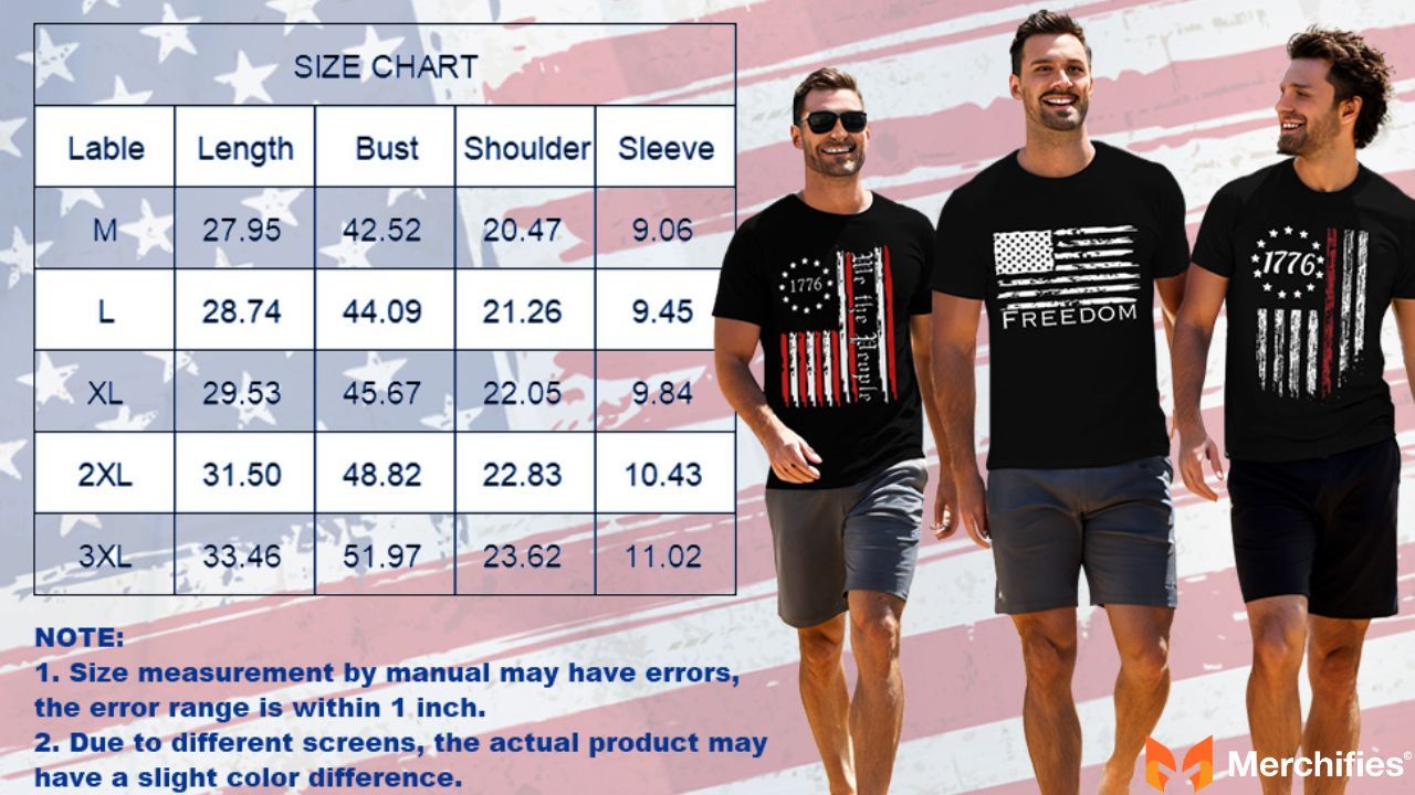 Patriotic Shirt Size & Fit Guide