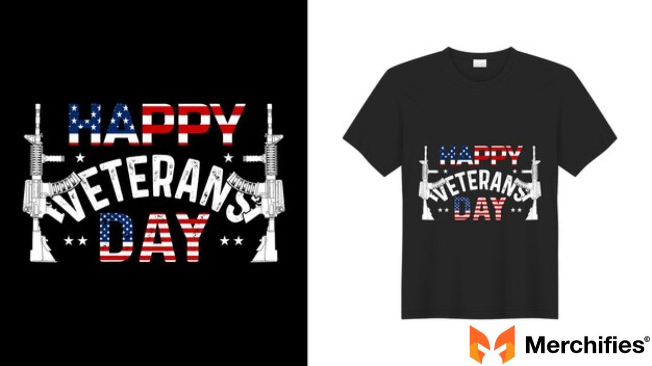 People who are wearing veteran shirts
