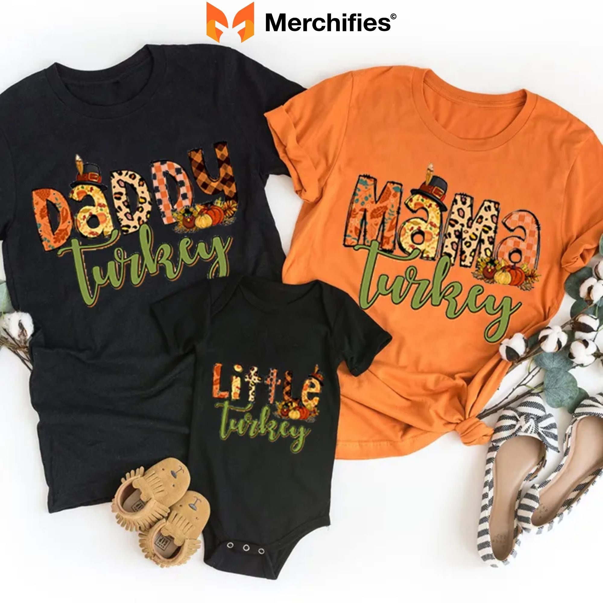 Perfect family fit for Thanksgiving tees.