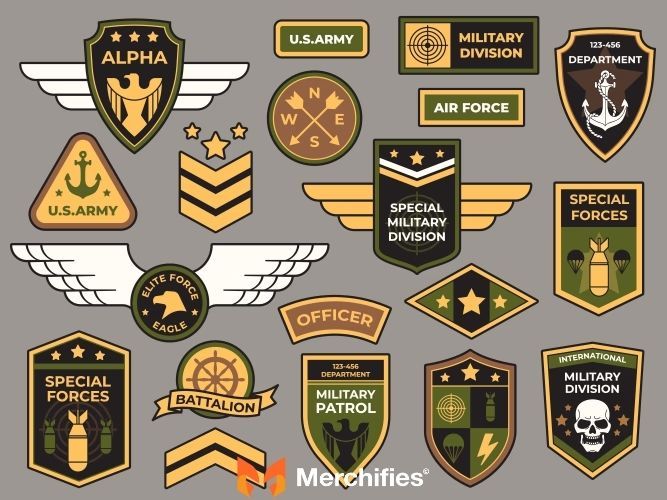 Rank Insignia and Qualification Badges on Veteran Shirts