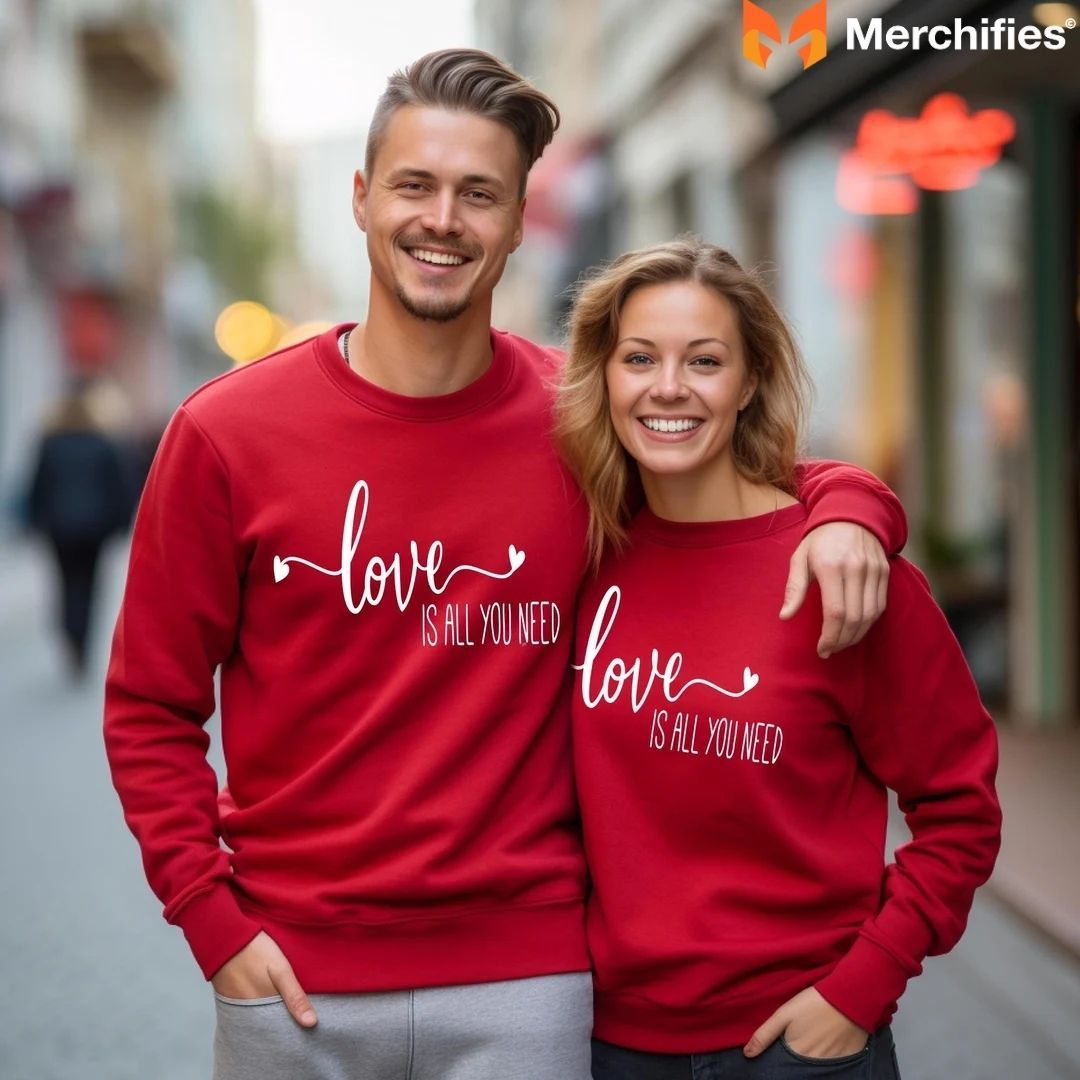 Show your love with matching Valentine T-shirts for him and her.