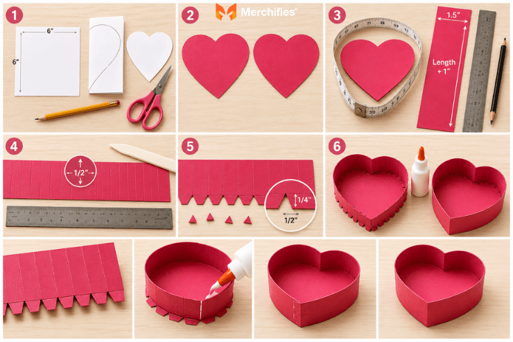Step-by-Step Instructions for the Heart Box Base