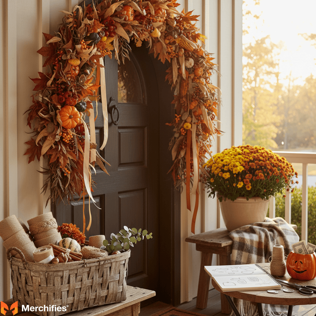 Styling Your Fall Door Garland Inspiration & Placement