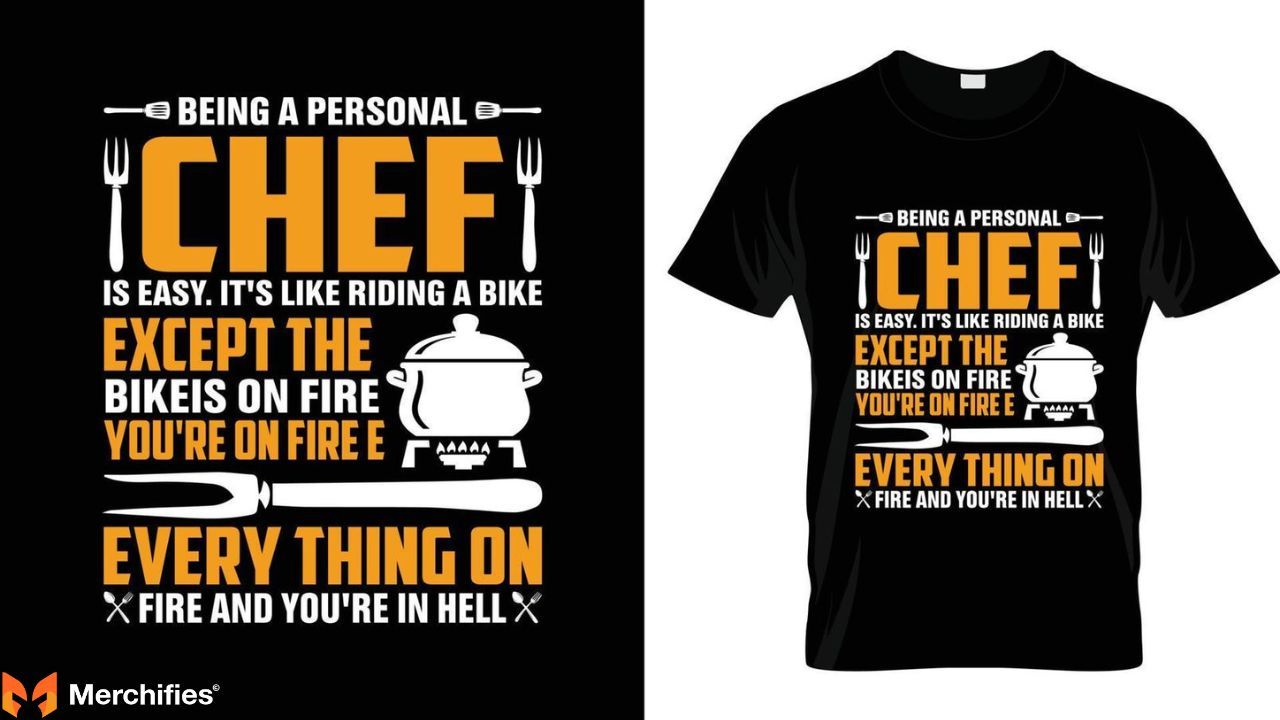 Stylish fonts and graphics for cooking-themed shirts.