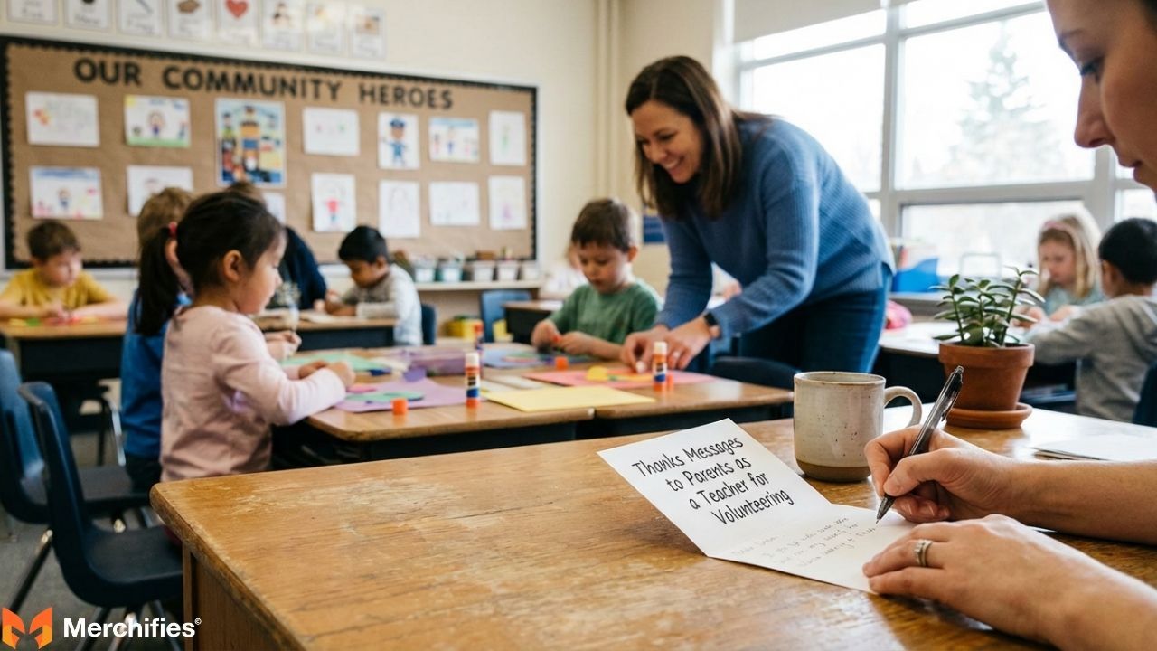 Thanks Messages to Parents as a Teacher for Volunteering