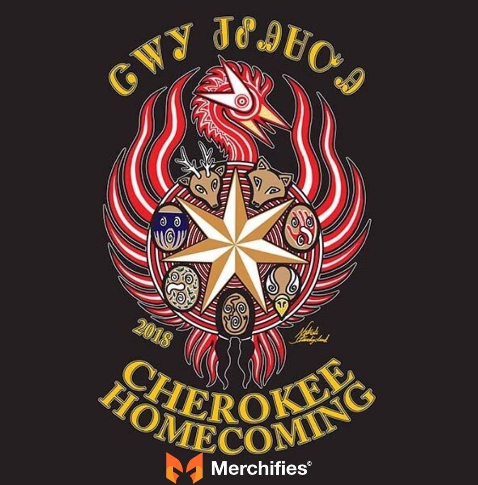 Traditional Cherokee designs brought to life through modern clothing art.