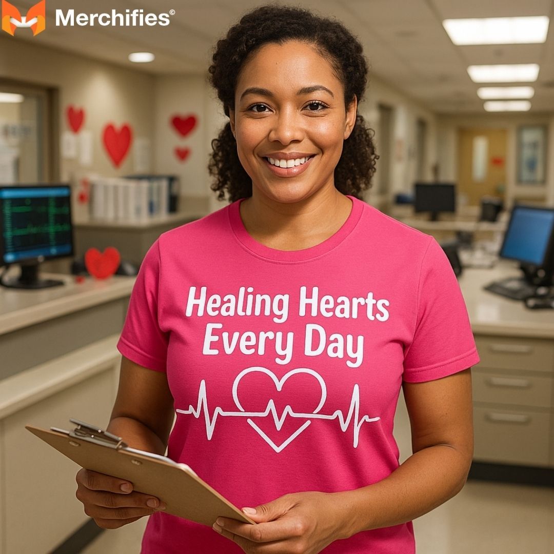 Valentine shirts made for nurses, baristas, and professionals with heart.