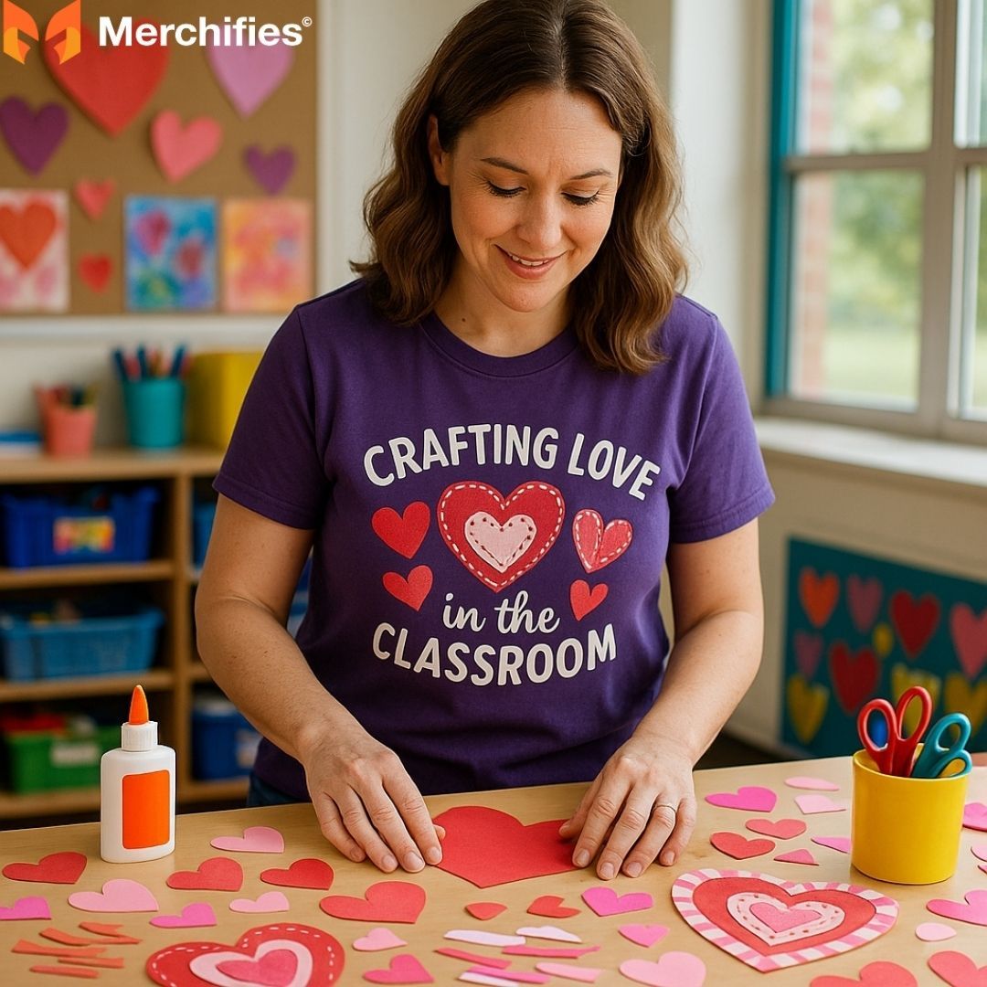 Valentine teacher shirts that spread positivity and joy at school.