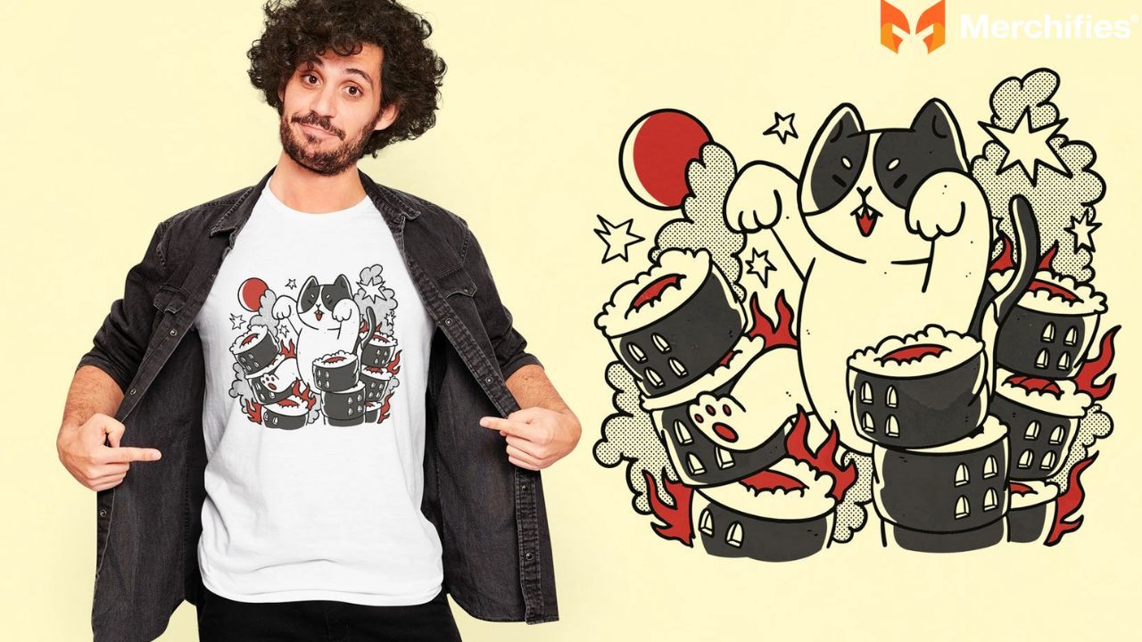 Wear your love for sushi with stylish chef shirts.