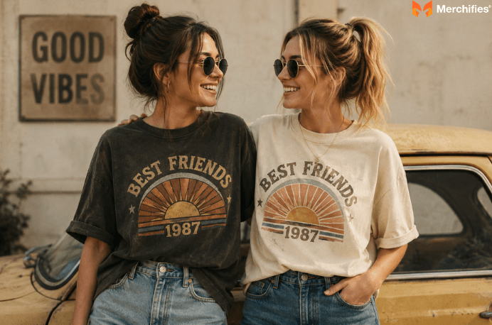 Vintage T-Shirts for Best Friends: Retro Matching Looks & Design Ideas