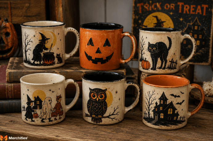 Iconic-Motifs-on-Vintage-Halloween-Mugs