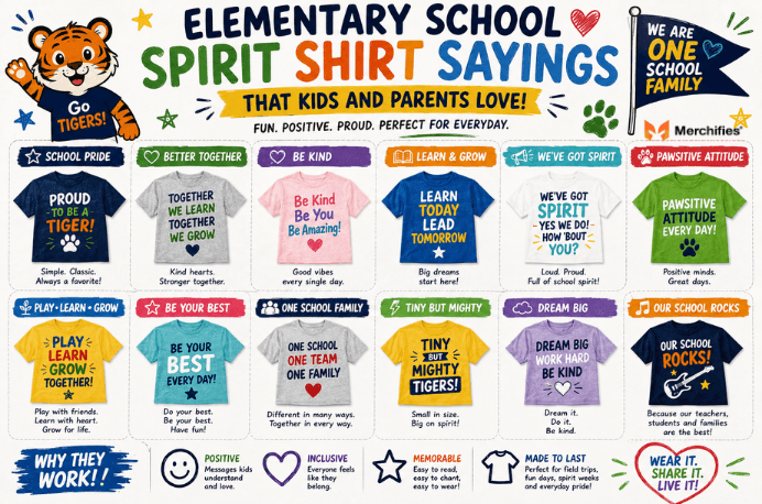 Elementary School Spirit Shirt Sayings That Kids and Parents Love