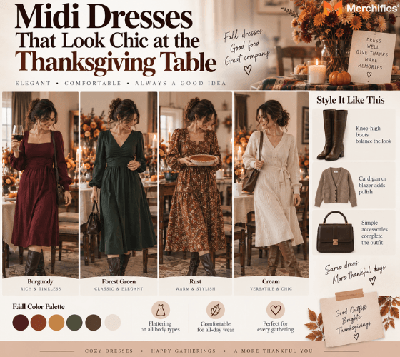 Midi Dresses That Look Chic at the Thanksgiving Table