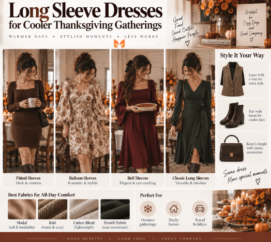 Long Sleeve Dresses for Cooler Thanksgiving Gatherings