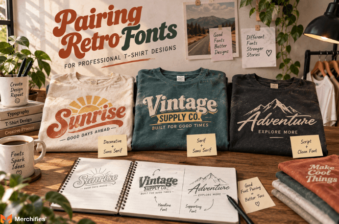 Pairing Retro Fonts for Professional T-Shirt Designs