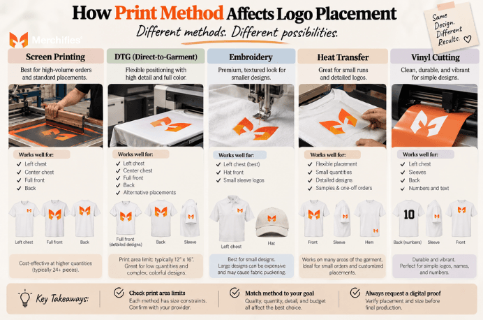 How Print Method Affects Logo Placement