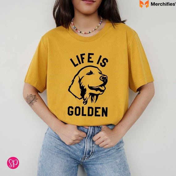Minimalist &amp; Artistic Golden Retriever Shirts