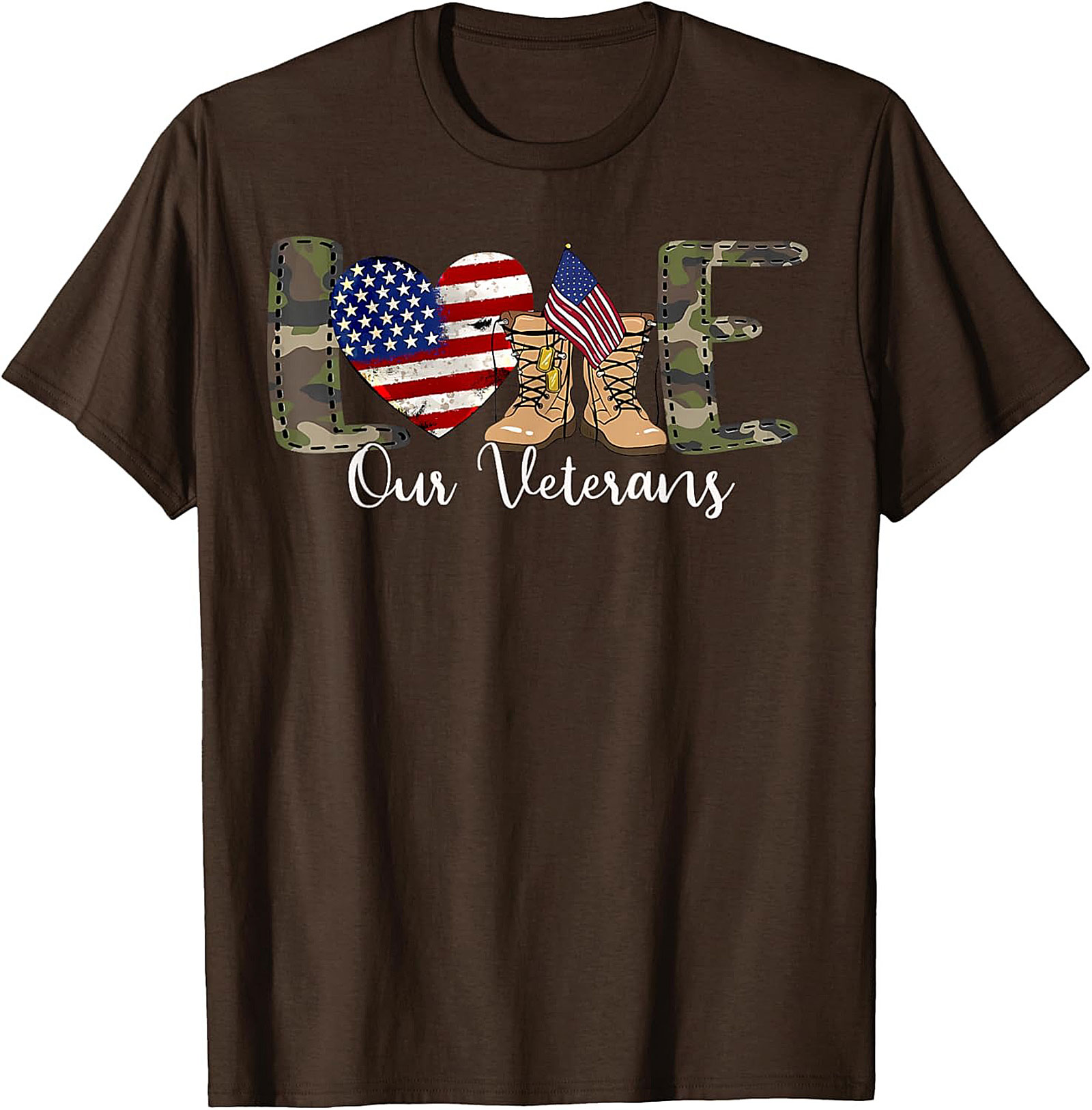 LOVE Our Veterans Support T-shirt | Patriotic Graphic Tee