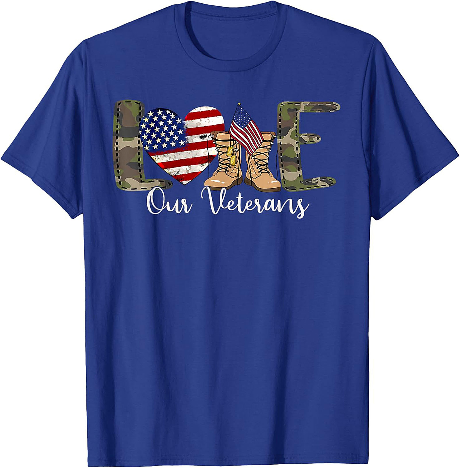 LOVE Our Veterans Support T-shirt | Patriotic Graphic Tee