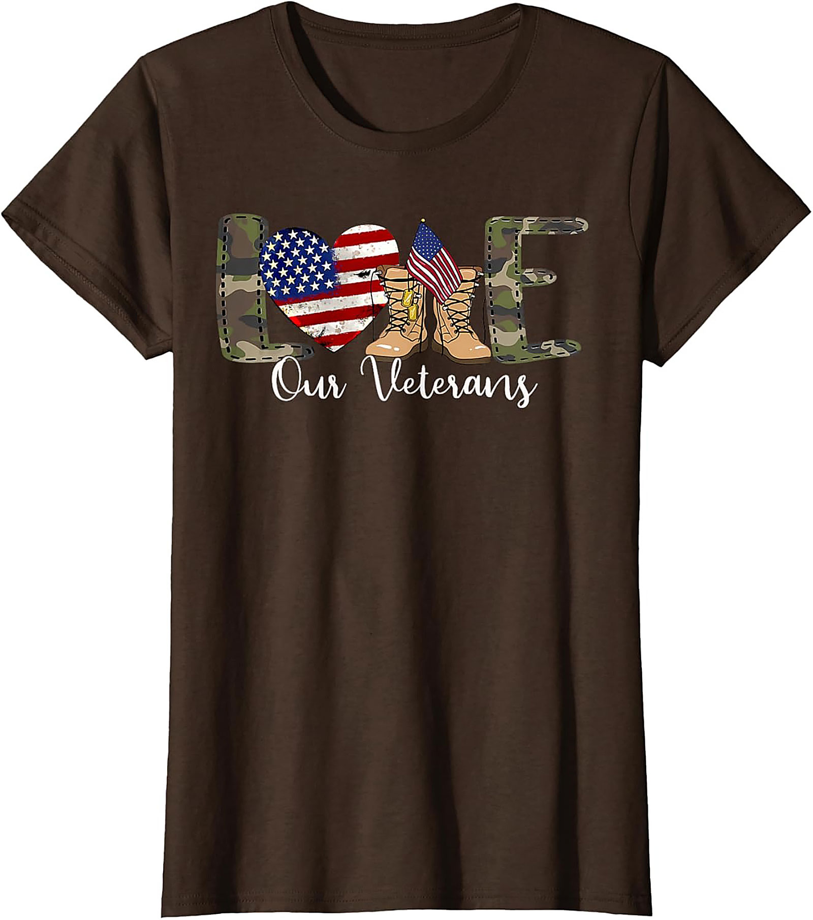LOVE Our Veterans Support T-shirt | Patriotic Graphic Tee