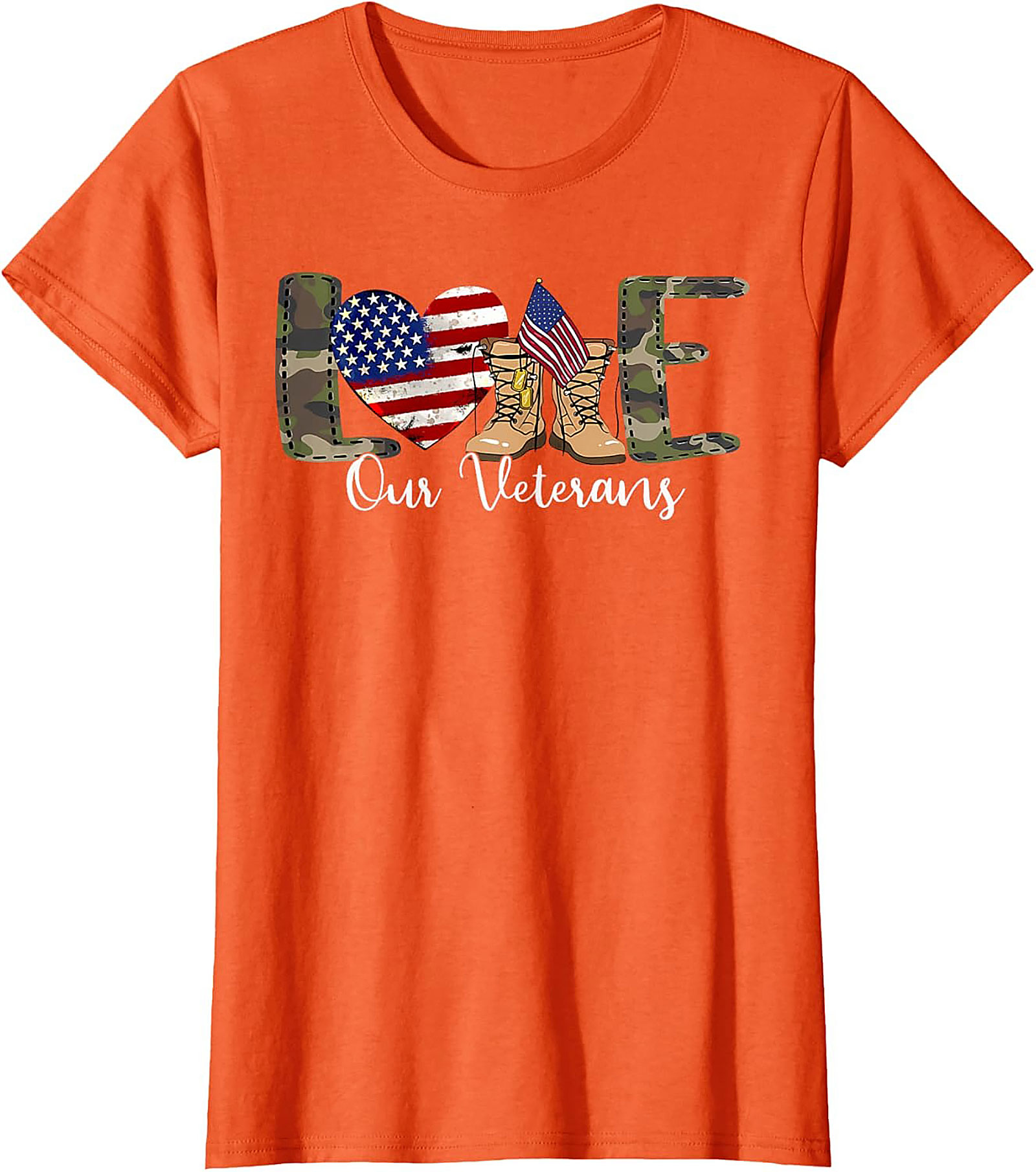 LOVE Our Veterans Support T-shirt | Patriotic Graphic Tee