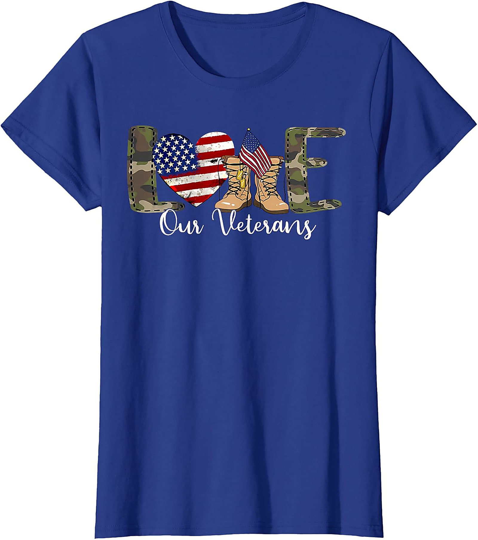 LOVE Our Veterans Support T-shirt | Patriotic Graphic Tee