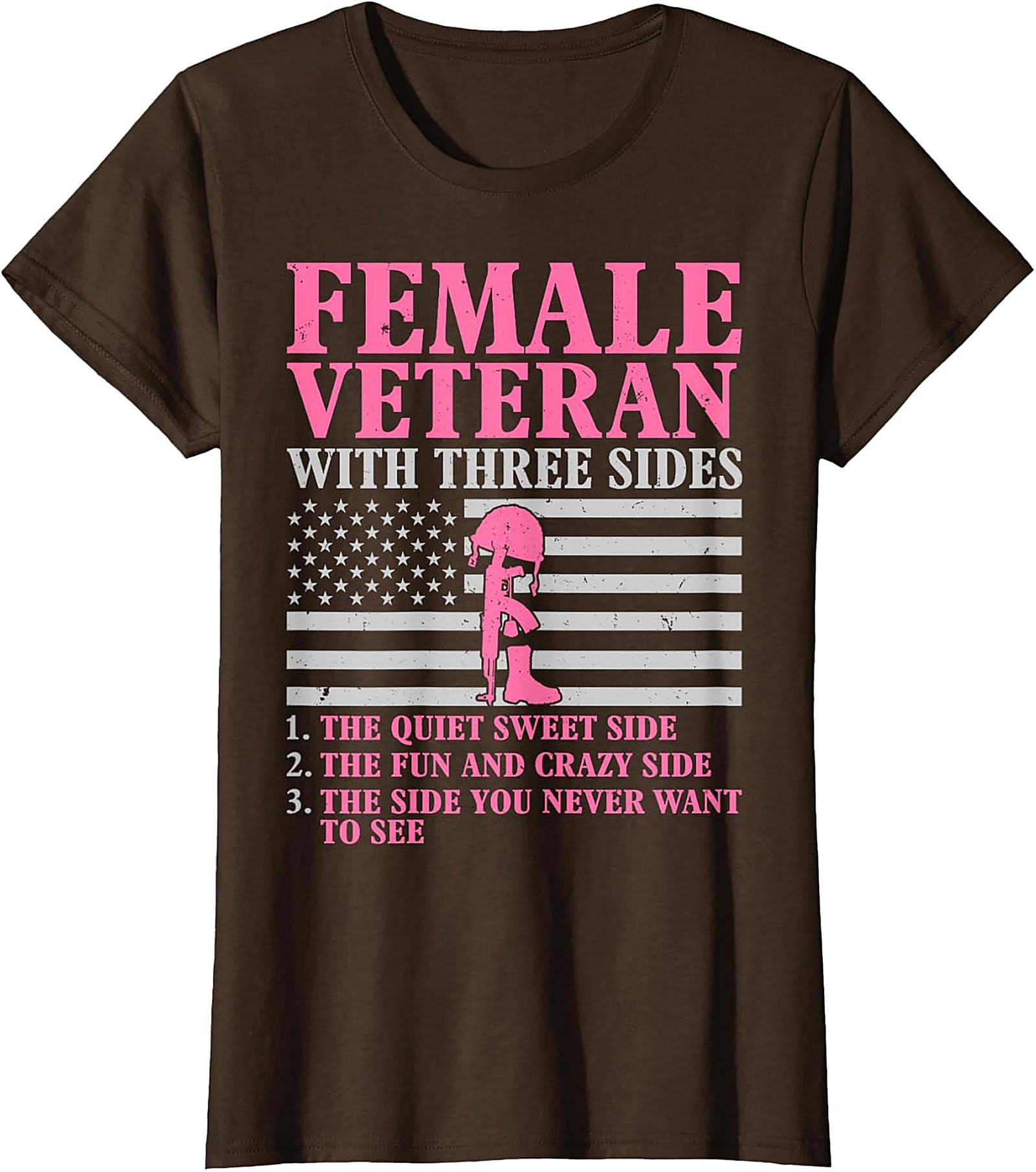 Female Veteran Three Sides T-Shirt | Military Women's Tee
