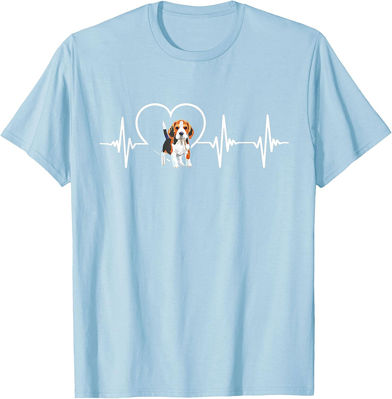 Beagle Heartbeat T-shirt: Cute Puppy EKG Dog Lover Graphic Tee